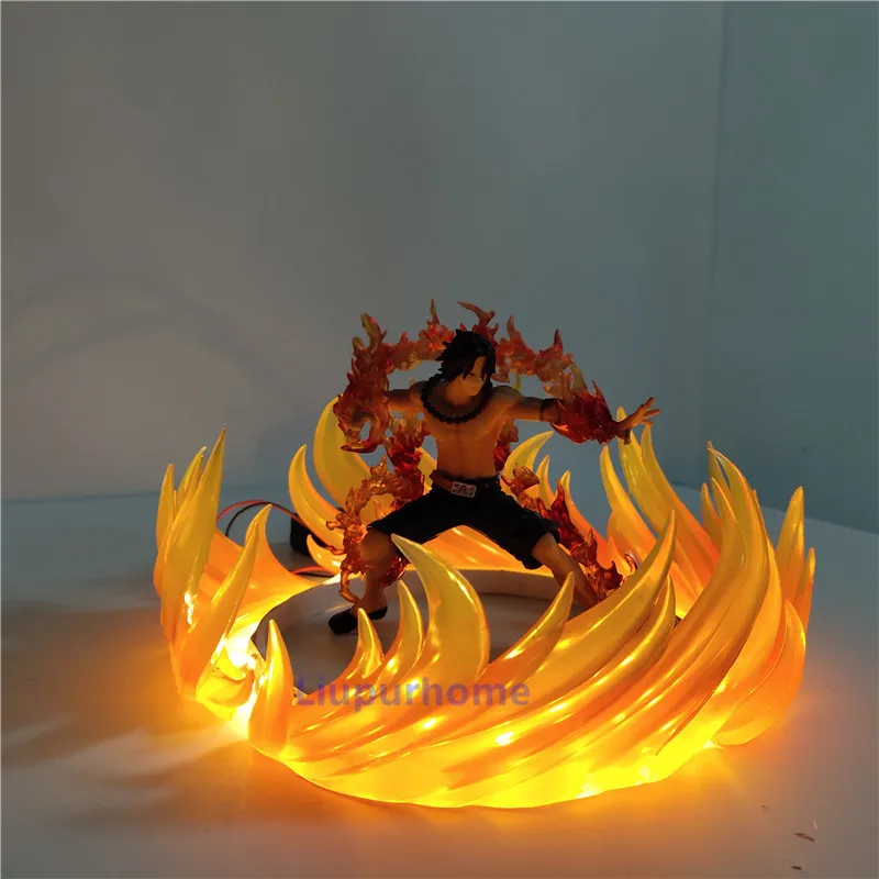 Аниме One Piece Ace фигурка светодиодное освещение для дома боевой светодиодная