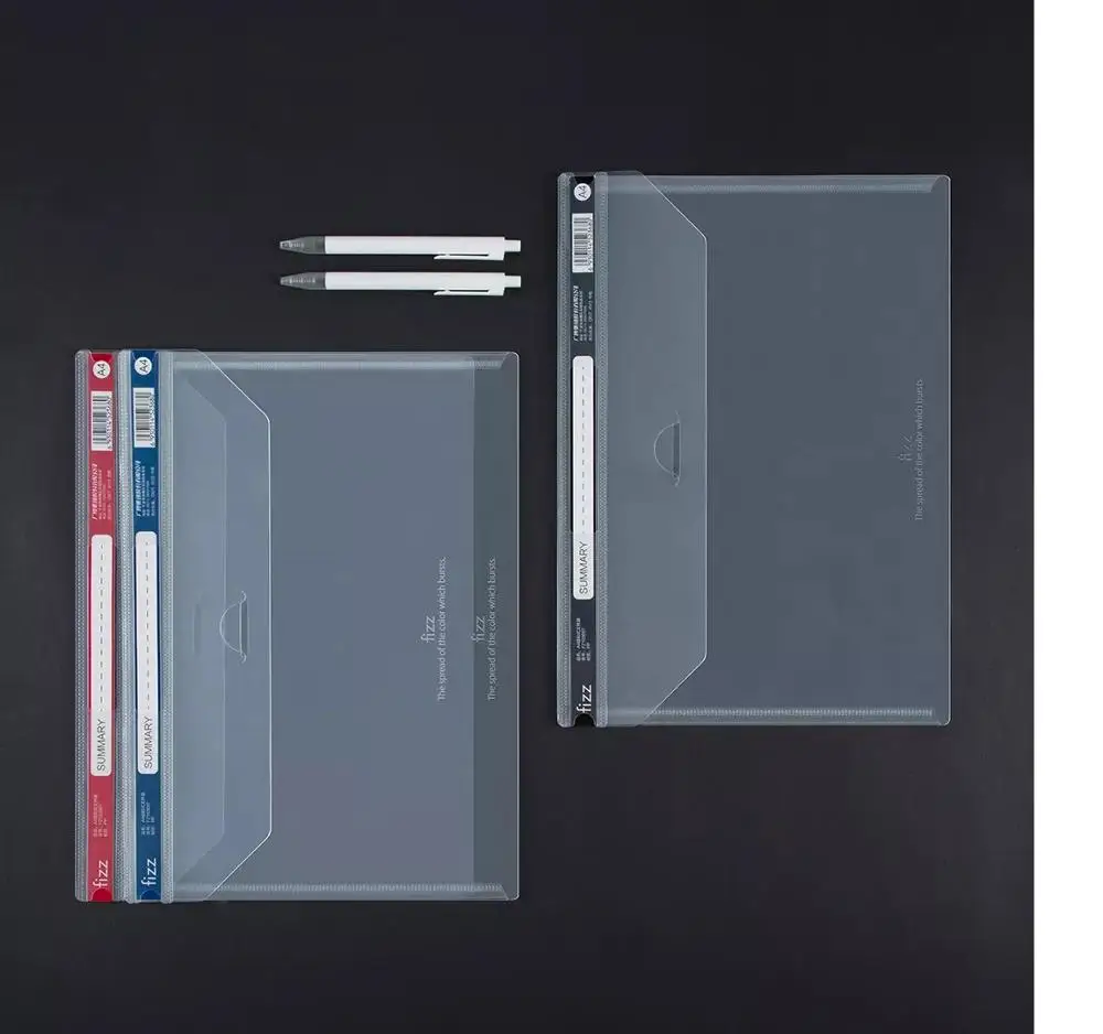 6pcs/set Original Fizz Buckle type Transparent File Holder Document storage bag 6 Colors | Канцтовары для офиса и дома