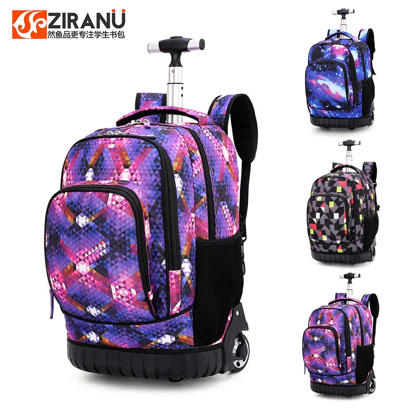 

18 Inch Wheeled Backpack Kids School Backpack on Wheels Trolley Backpacks Bags for Teenagers Children School Rolling Luggage