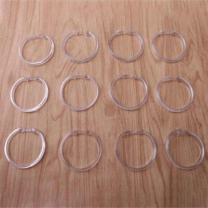 

High quality plastic shower ring for easy sliding on standard shower rods (12 per set, easy to snap) 85LA