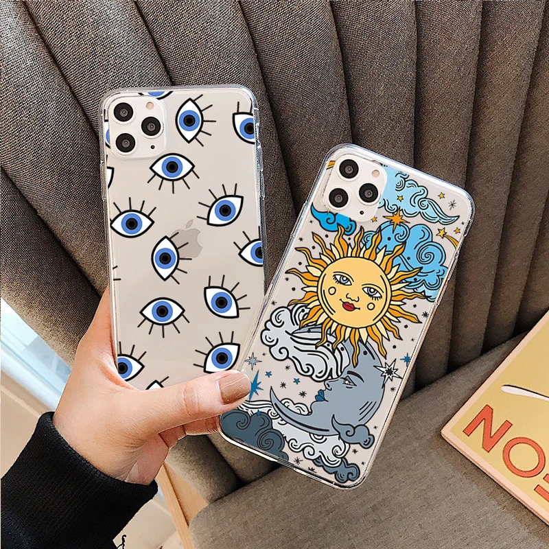 

Abstract Lucky Eye face Boobs line Art Phone Case For iphone 11 12 13 14 Pro Max 7 14 Plus SE2020 X XR XS MAX Silicone TPU Cover