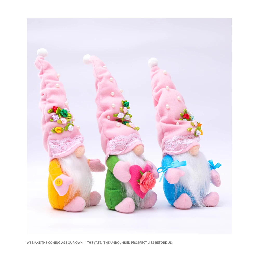 

Spring Flowers Dwarf Gnome Easter Mother's Day Gift Stuffed Cute Faceless Doll Party Festival Decors Home Decoration