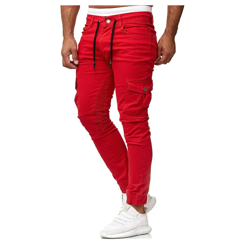 Новые мужские брюки с несколькими карманами тренировочные штаны резинкой в