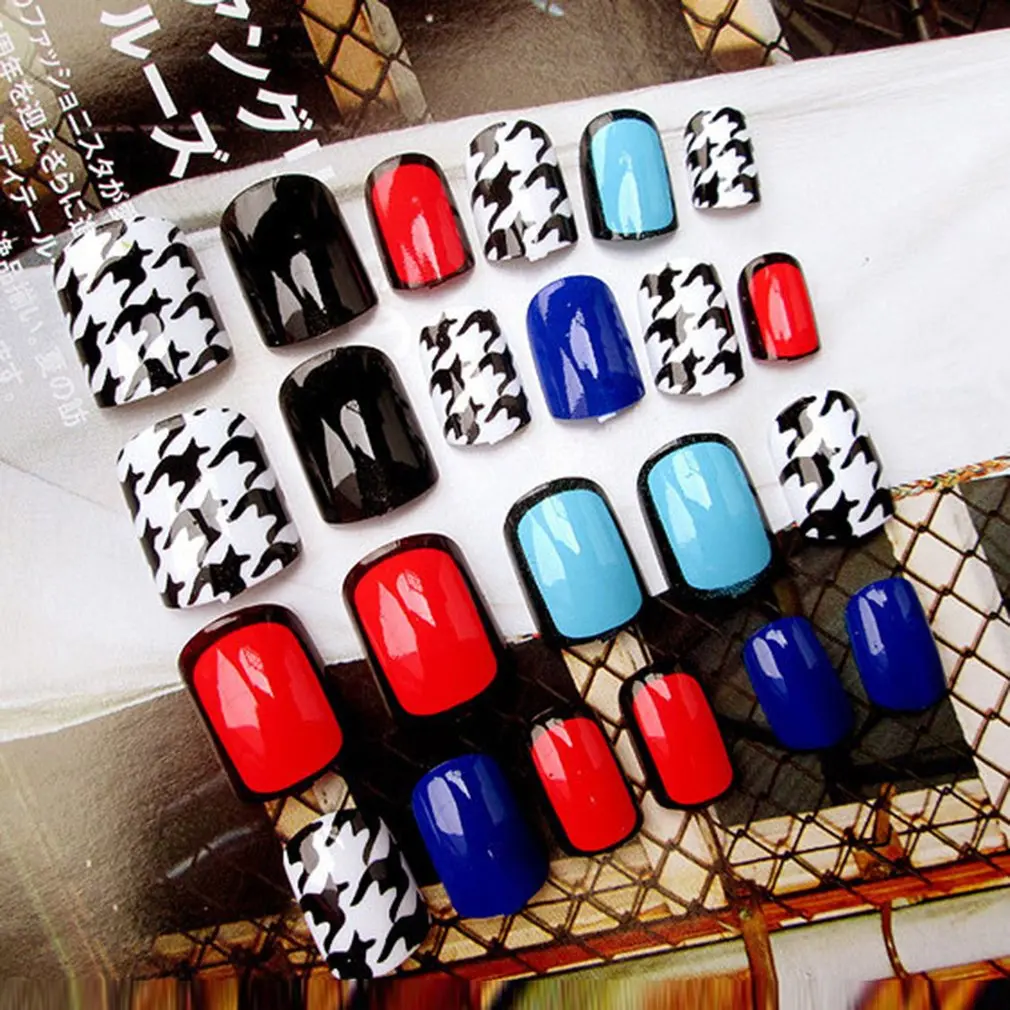 24 шт. женские накладные ногти красивые наклейки для ногтевого дизайна набор
