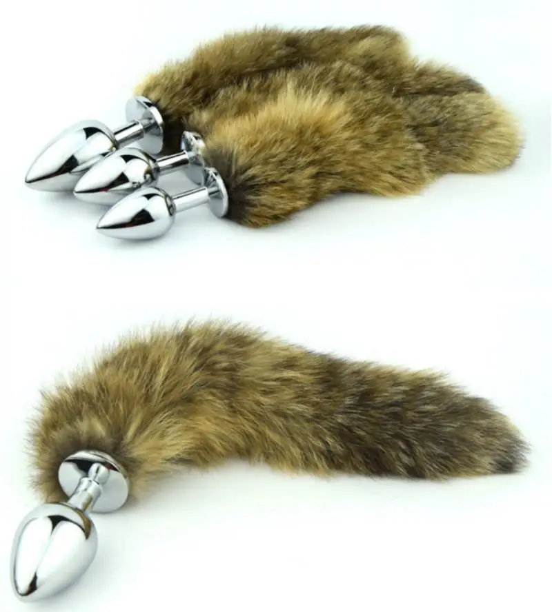 Три размера Металлические анальные игрушки лисий хвост Анальная пробка