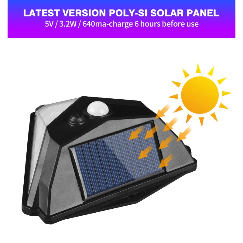 Светодиодный ночной Светильник 6500K уличный на солнечной энергии