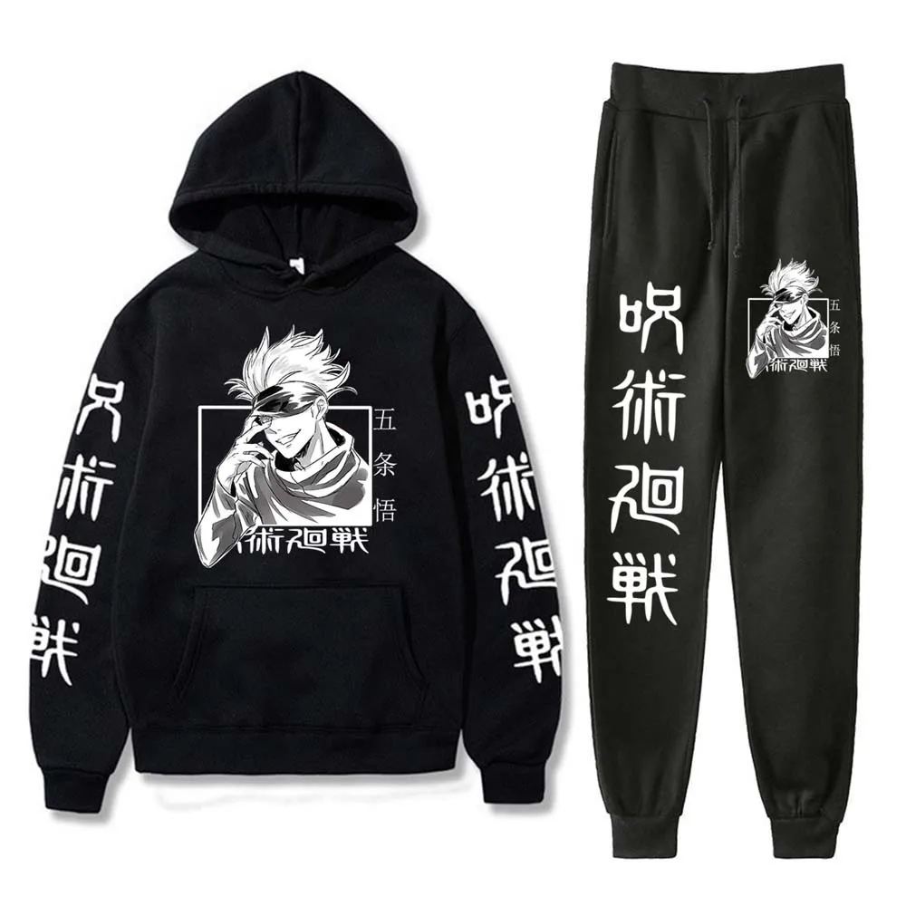 

Gojo Satoru Pants Suit Jujutsu Kaisen Anime Cosplay Oversized 4XL Hoodies and Sweatpants Set Hooded Sweatshirts Tracksuits Top