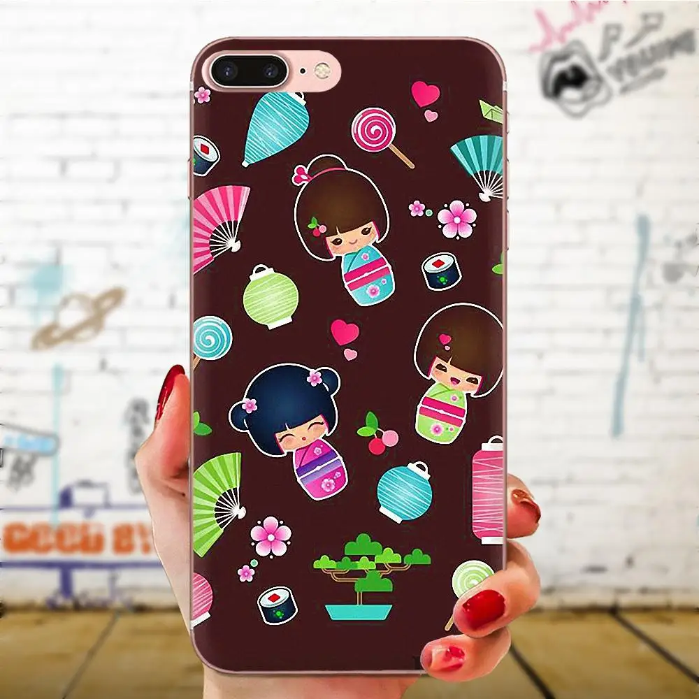 Мягкий чехол из ТПУ для Samsung Galaxy A10 A20 A20E A3 A40 A5 A50 A7 J1 J3 J4 J5 J6 J7 2016 2017 2018 японская кукла