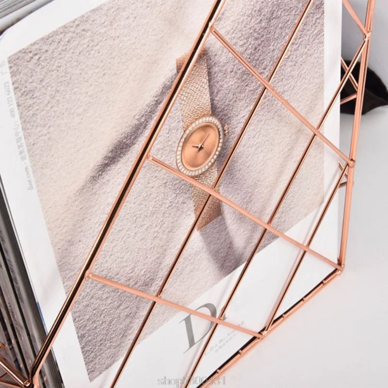 

Nordic Wrought Iron Grid File Holder Simple Double Layer Desk Shelf Magazine Book Storage Rack Stationeries N20 20 Dropshipping