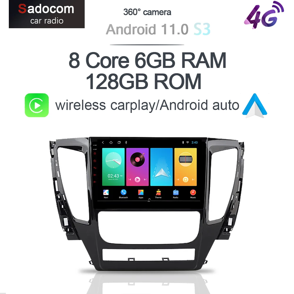 IPS 360 Camera Carplay 6G+128G Android 10.0 Car DVD Player GPS Bluetooth RDS Radio For Mitsubishi Pajero Sport 3 2016 2017 2018 |