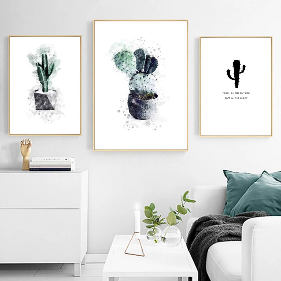 

Cactus Tropical Plant Vase Botanic Flora Wall Art Canvas Painting Nordic Posters And Prints Wall Pictures For Living Room Decor