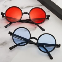 retro vintage gothic steampunk round sunglasses men women sunshades eyeglass classic round metal frame colorful lens sun glasses
