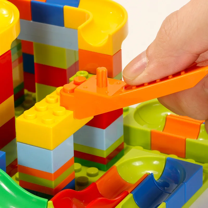 

Race Run Maze Ball Track Small Building Blocks Compatible Legoed Toys ABS Funnel Slide Track Assemble Bricks for Children Gifts