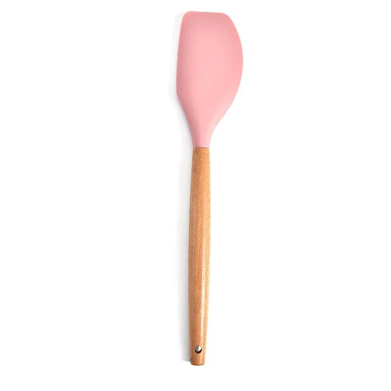 Силиконовые кухонные принадлежности набор лопата с деревянной ручкой ложка