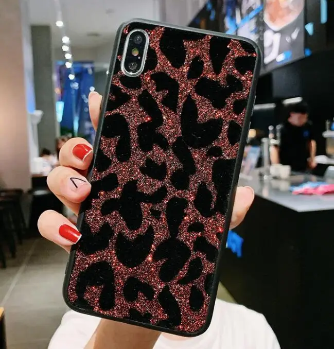 red Блестящий леопардовый чехол для телефона Xiao mi redmi note 7 для Xiaomi mi 9 mi A3 Lite CC9 mi 8 redmi 6 6A Note 8 - Цвет: red