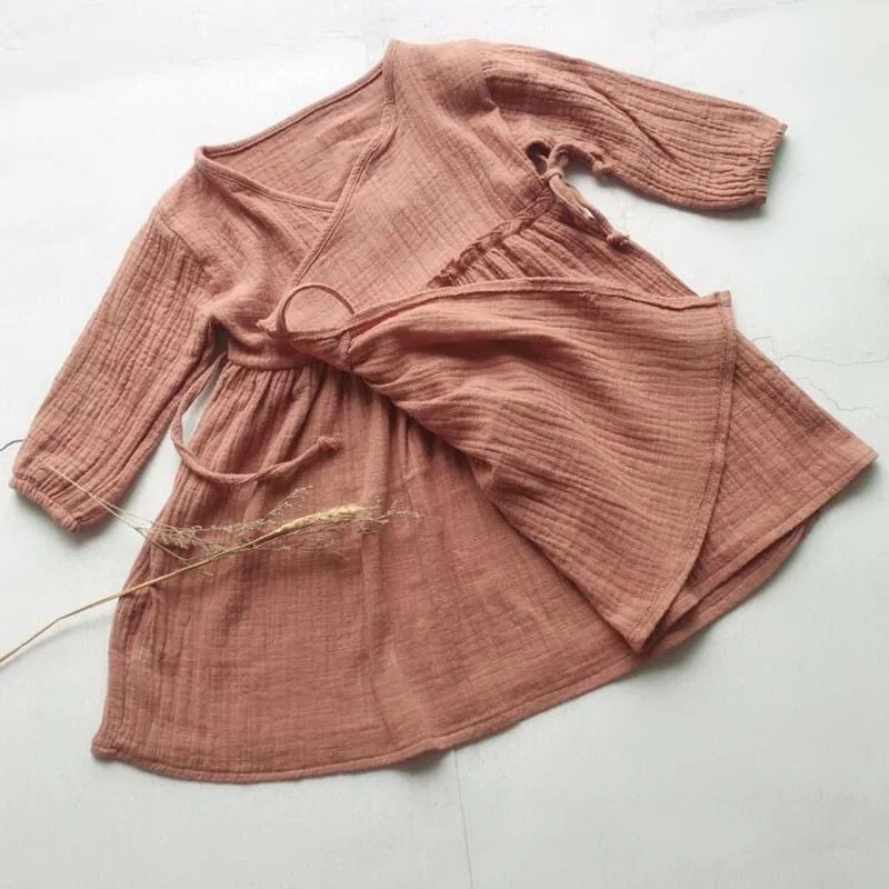 CX19 Brown Новинка года; платья для маленьких девочек; одежда в корейском и японском стиле; брендовая хлопковая Осенняя Новая повседневная модная одежда принцессы для девочек - Цвет: CX19 Brown