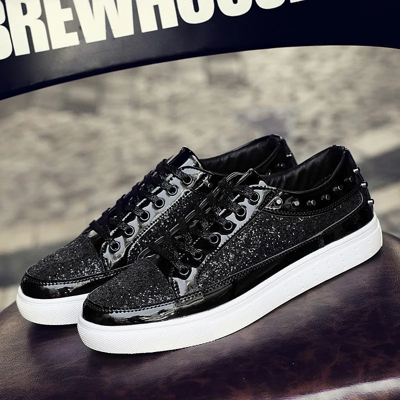 2019 мужская обувь на плоской подошве удобная повседневная золотистого цвета с