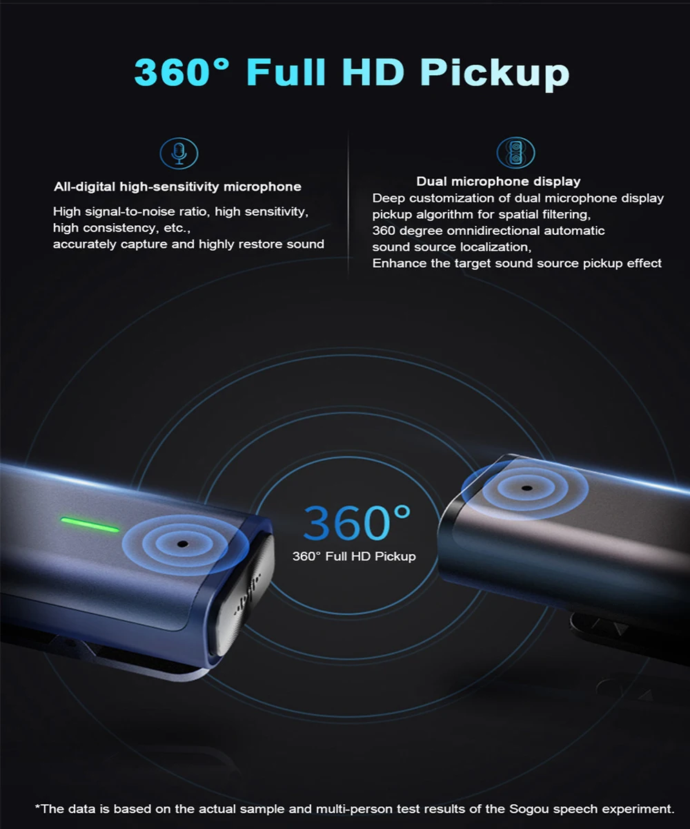 Диктофон Sogou цифровой умный микрофон Портативный профессиональный HD рекордер уменьшения шума ручка переводчик для встречи