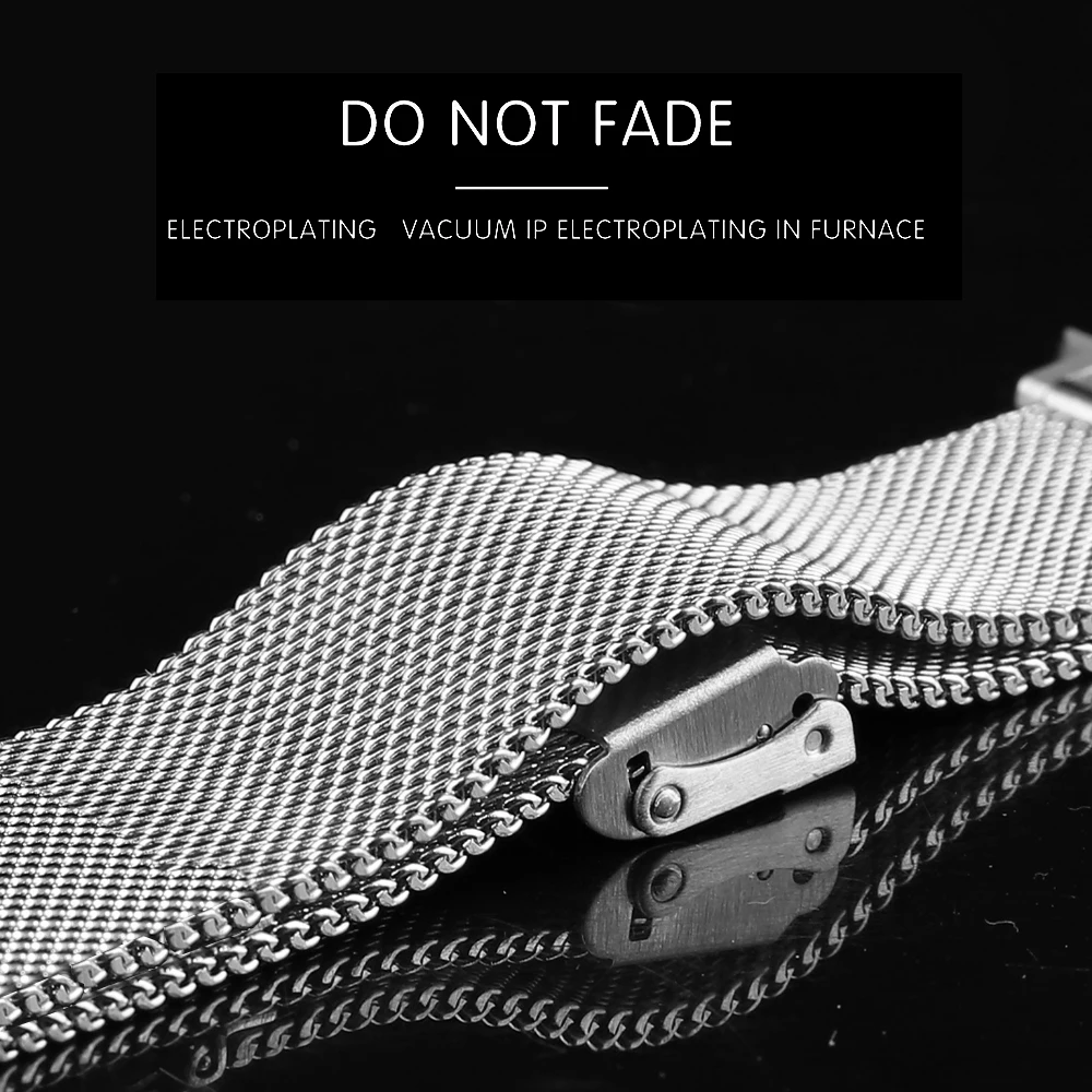 Milanese Loop for Apple Watch Band 7 6 SE 5 4 44mm 42mm Stainless Steel Bracelet Metal Wrist Strap of iWatch Series 2 3 38mm 40m