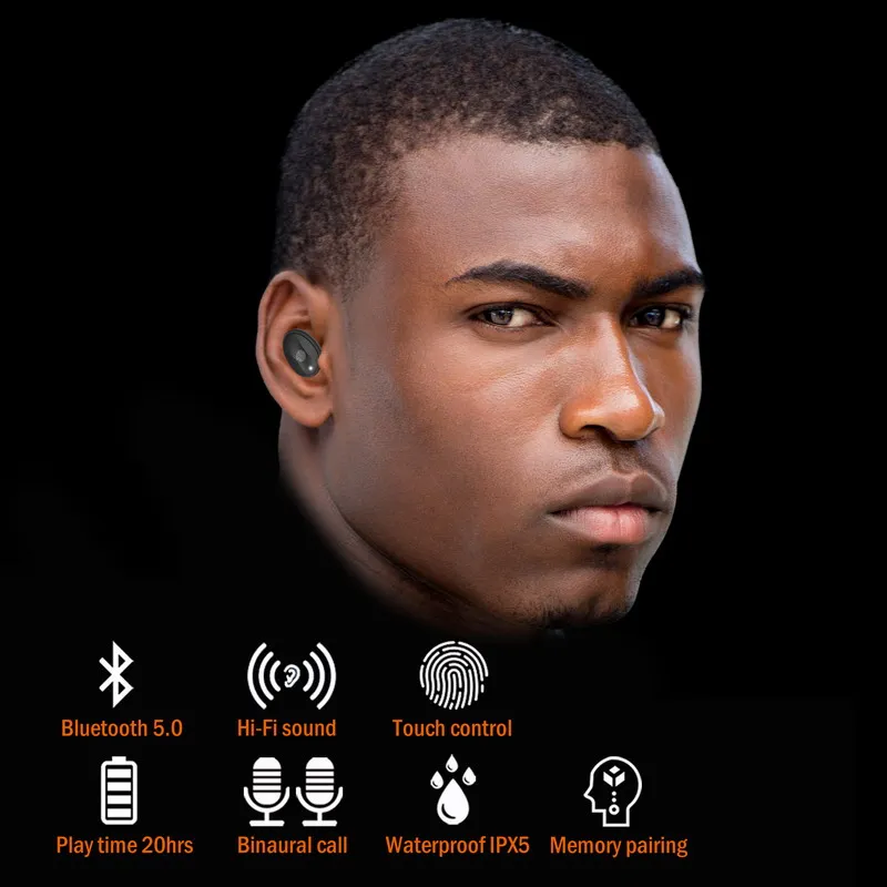 TENNMAK True беспроводные наушники TWS06-Bluetooth 5,0 стерео Hi-Fi звук с глубокими басами беспроводные наушники Встроенный микрофон гарнитура