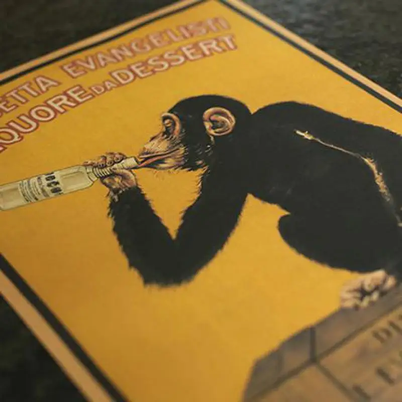 Постер в стиле ретро из крафт-бумаги серии Gorilla украшение комнаты картина