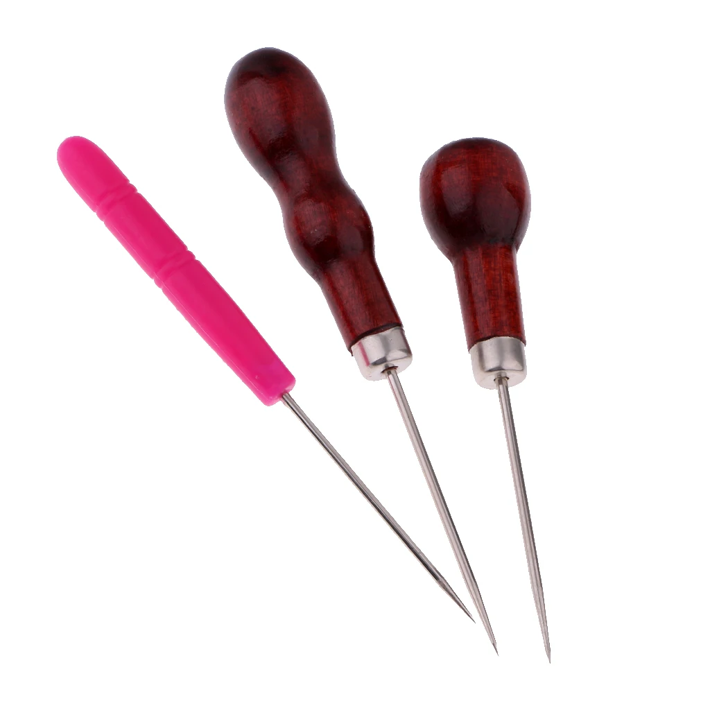 3-Pack DIY пирсинг кожа шило шитье царапины штифт перфоратор для склеивания перфоратор Кожа ремесло аксессуары