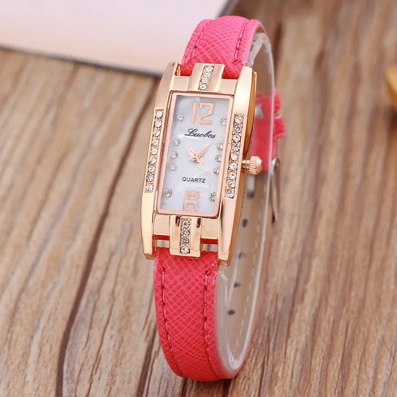 Fashion Trend Rhinestone Student Quartz Watch Rectangular Korean Women's Watch Compact Watch