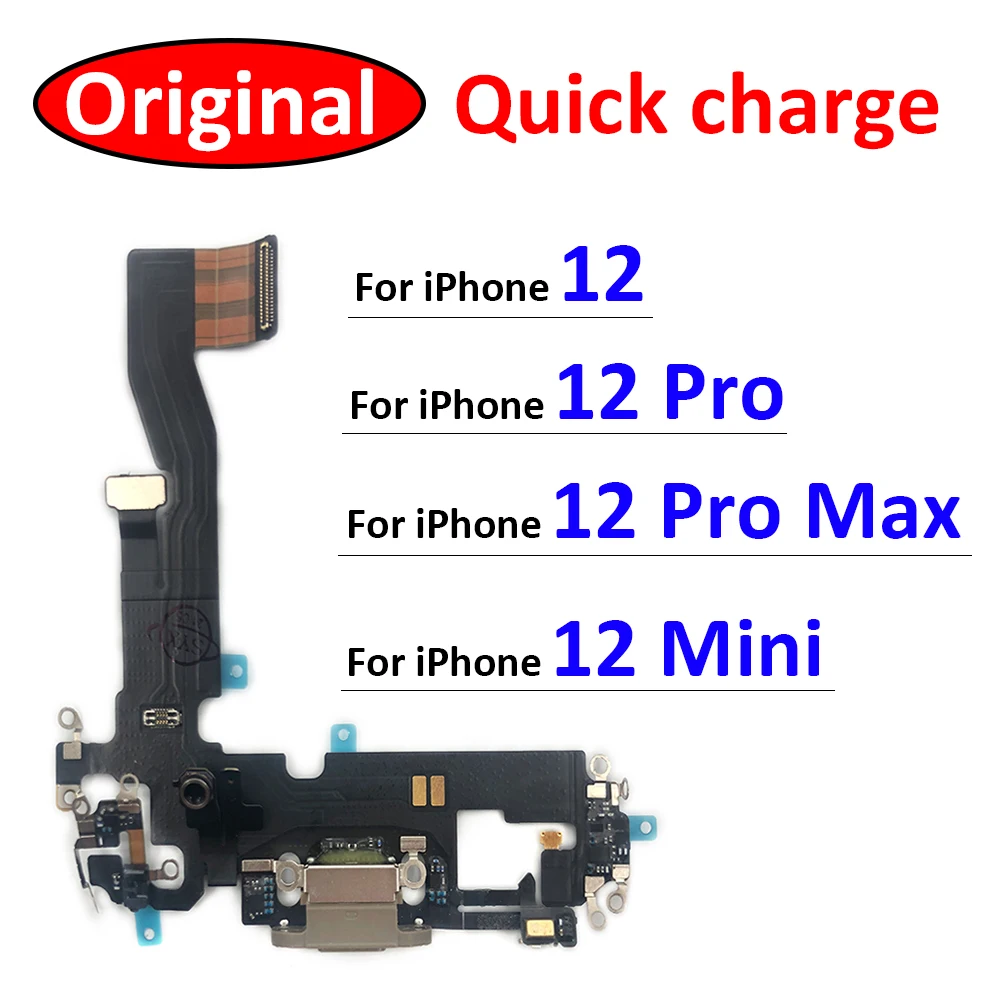 New USB Charging Port Charger Board Flex Cable For iPhone 12 Pro Max 12 mini Dock Plug Connector With Microphone