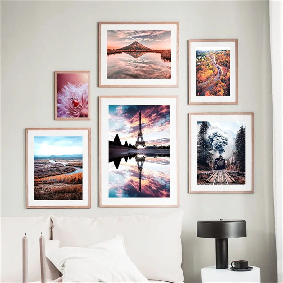

Colorful Paris Towel Hill Grassland Flower Wall Art Canvas Painting Nordic Posters And Prints Wall Pictures For Living Room Home
