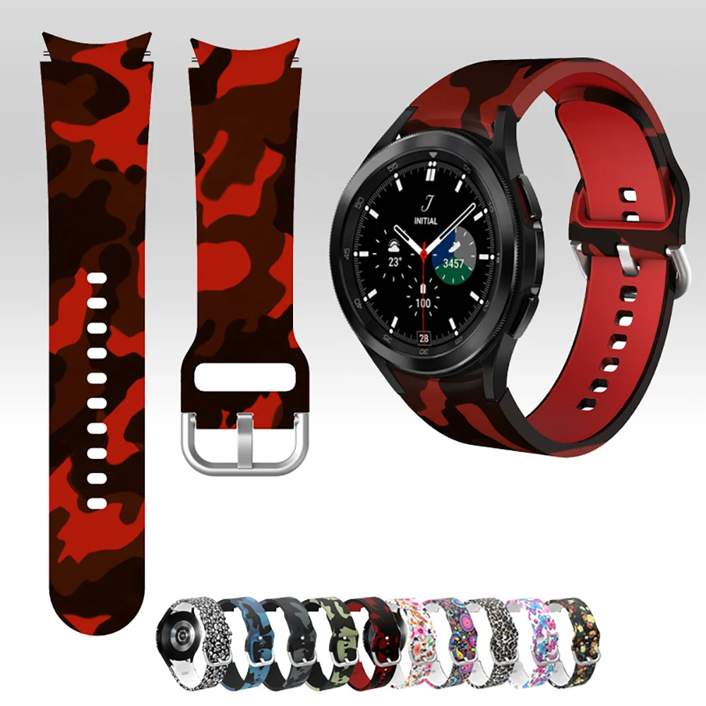 

Ремешок для часов Samsung Galaxy Watch 4 Band 40 мм 44 мм, классический силиконовый спортивный браслет для наручных часов, с изогнутым концом 42 мм 46 мм