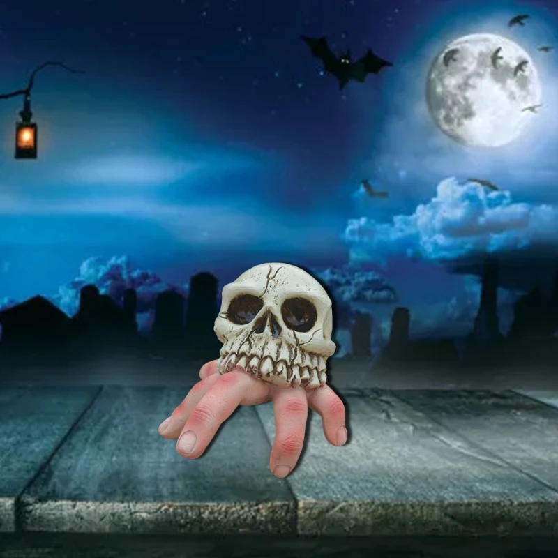 Креативная ужасная череп на палец статуи орнамент из смолы жуткая катушка