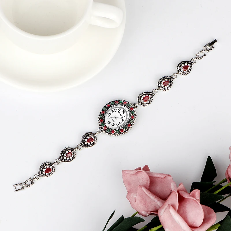 Часы наручные женские кварцевые модные роскошные старинные серебристые подарок