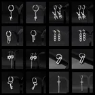 Металлическая Длинная цепочка SOHOT в стиле минимализма, украшение унисекс, крест, молния, кролик, геометрическая форма, женские серьги-кольца