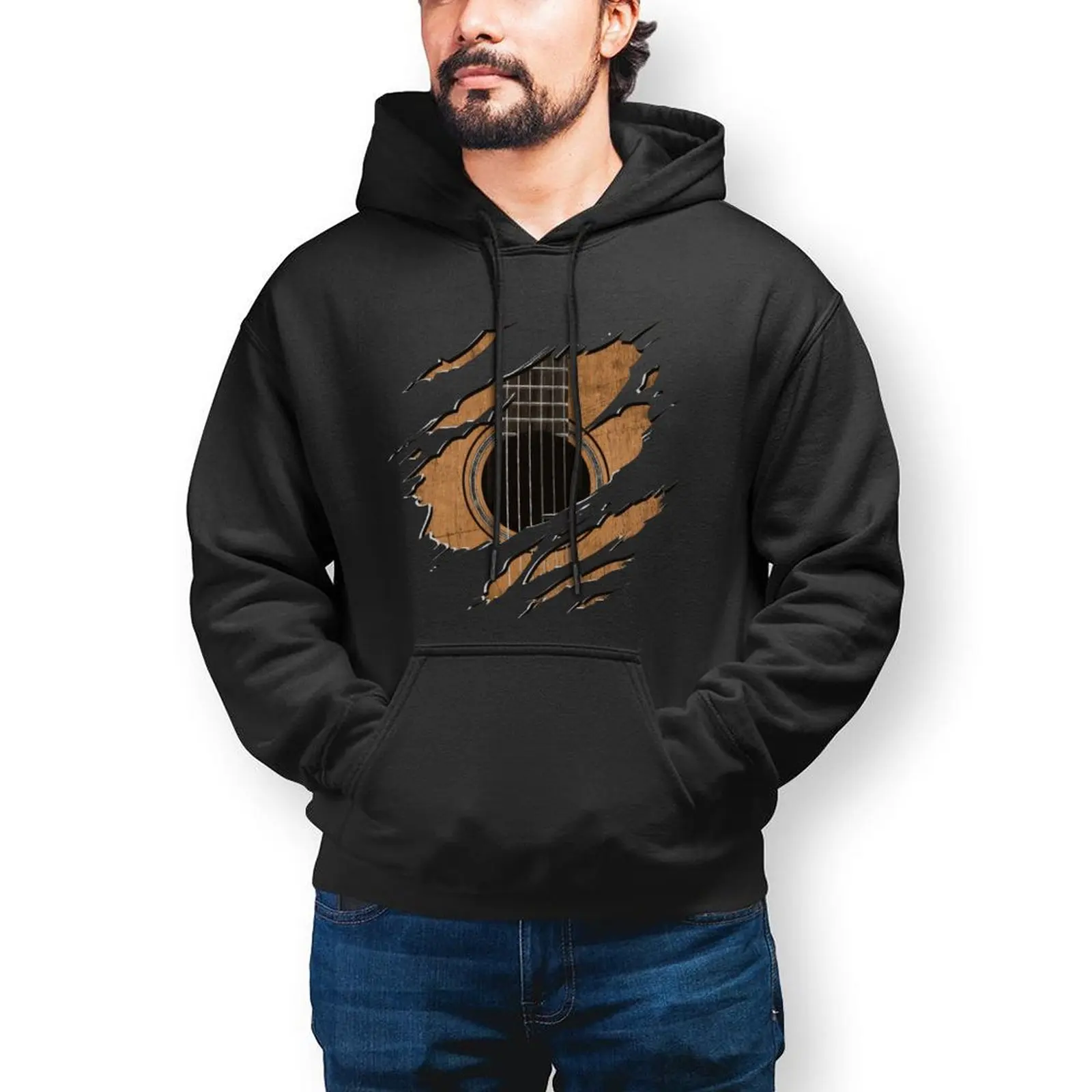 

RIP Guitar Hoodies Music Outdoor Pullover Hoodie Autumn Long Fashion Hoodie Men
