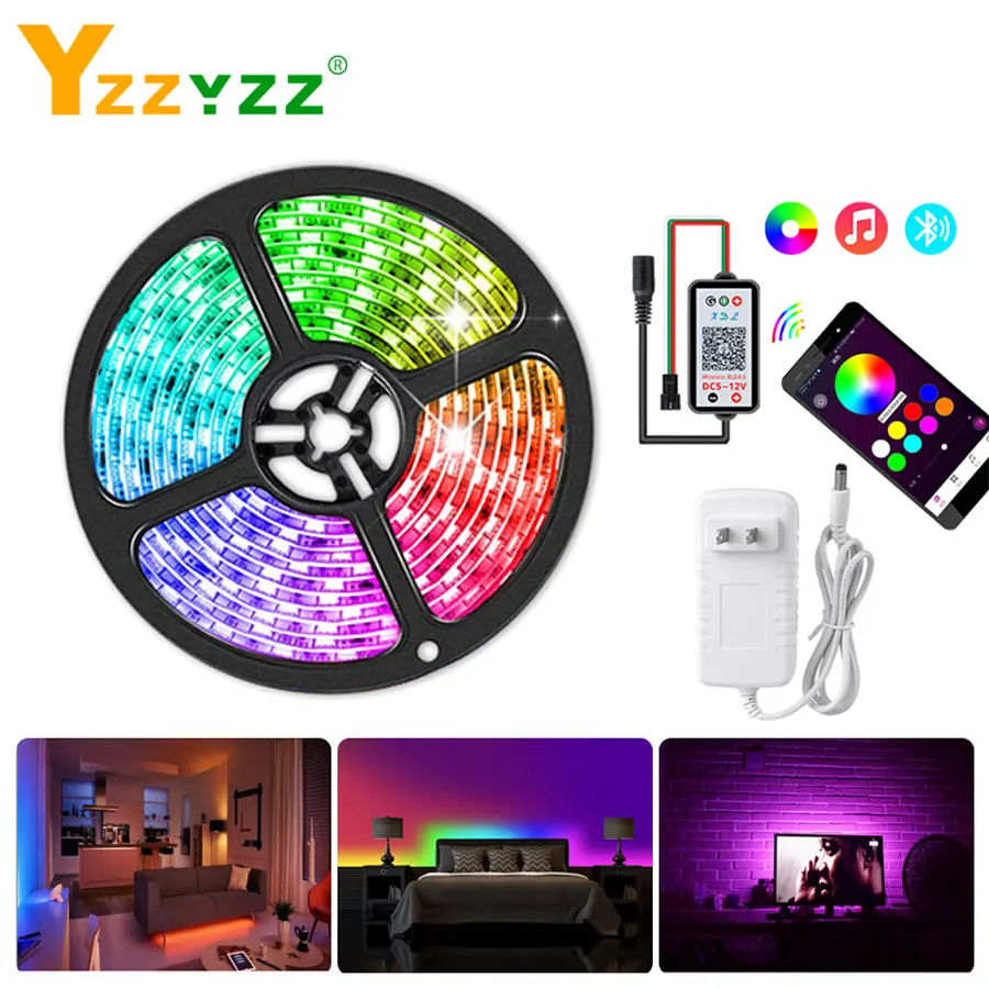 

1-5m Smart Bluetooth APP Control 12V WS2811 RGB Led Strip Light Addressable Ribbon Tape LED Strip for TV Bed Living Room Decor