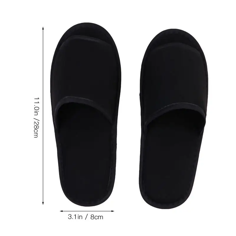 

2 Pairs Foot Care Portable Foldable Cotton Slippers Open Toe Sandals For Outdoor
