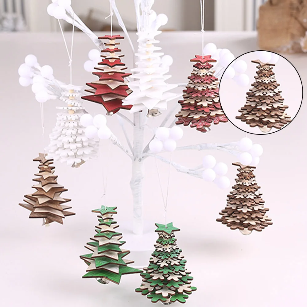 Снежинка звезда 28 см креативные капли деревянные Мини елочные украшения