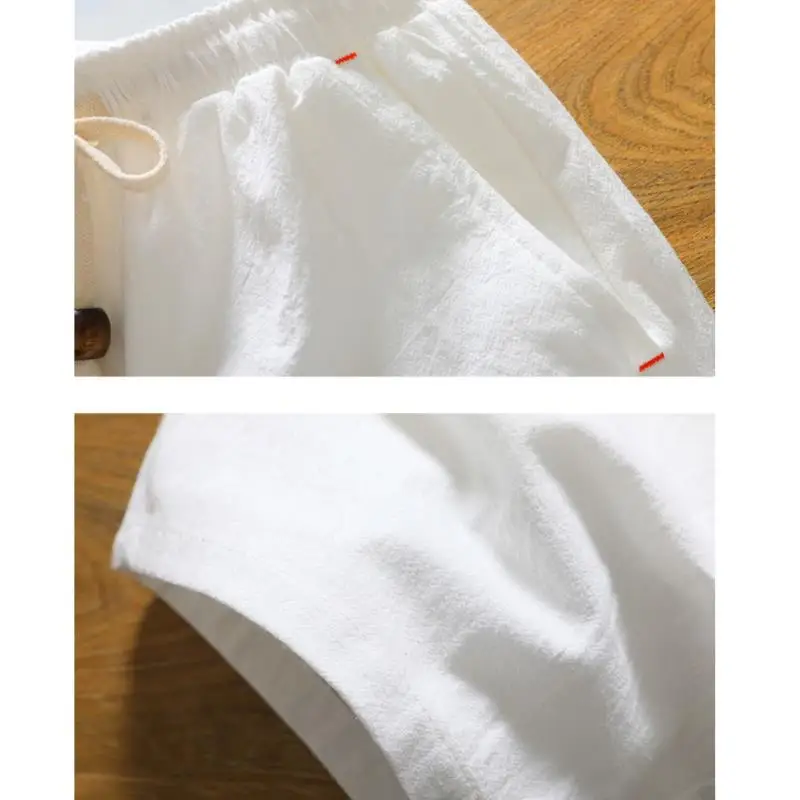 Льняные повседневные шорты мужские пляжные быстросохнущие Короткие штаны