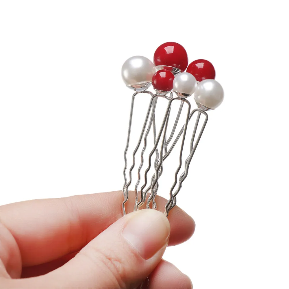 Женская u образная заколка для волос 20 шт./упак. жемчужная свадебная тиара