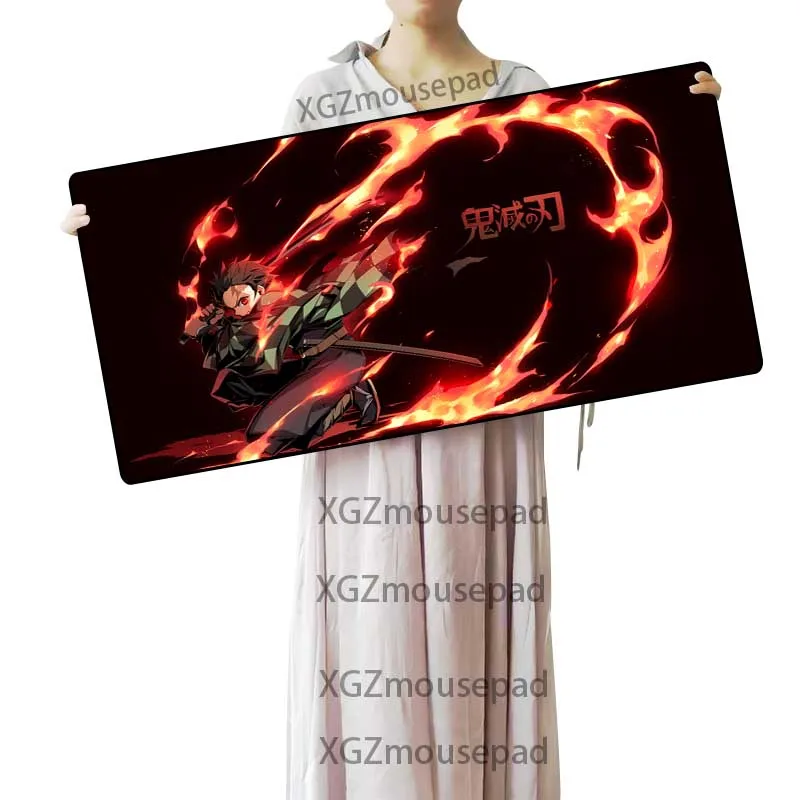 Большой коврик для мыши XGZ черный с блокировкой края аниме демон убийца киметсу