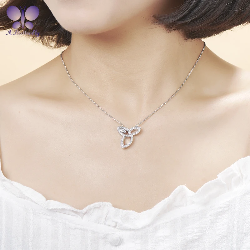 Подвеска в виде бабочки из стерлингового серебра 925 пробы роскошное ожерелье