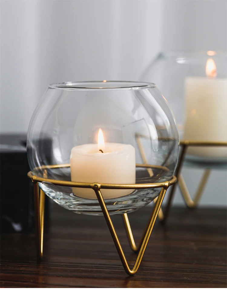 Геометрические креативные Роскошные подсвечники стеклянные современные