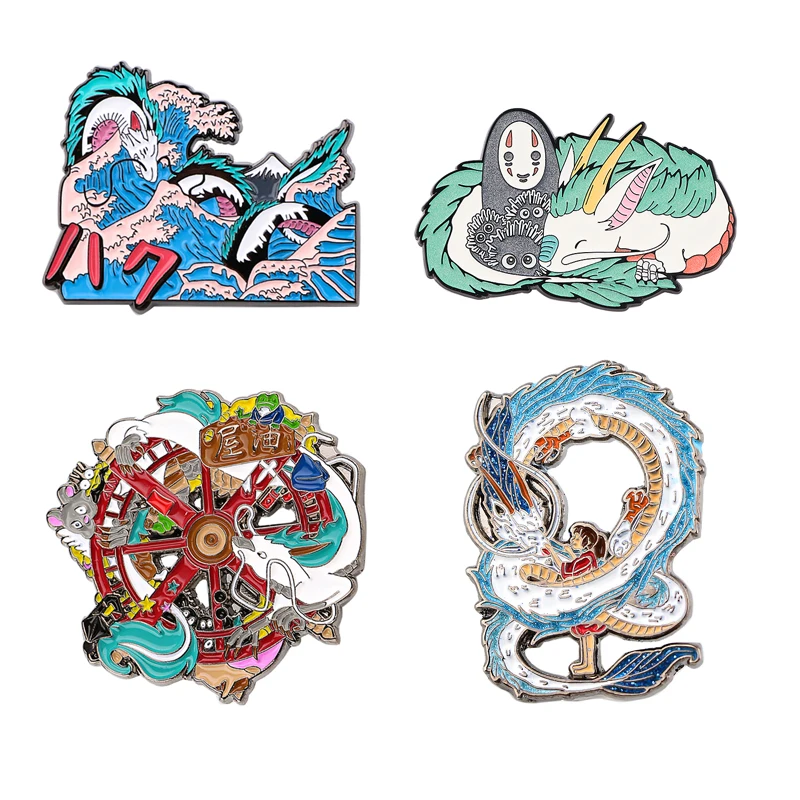 

AD850 Patchfan White Dragon Hard Enamel Pin Kawaii Cartoon Animals Brooch Anime No Face Man Fan Collection Badge Unique Gift