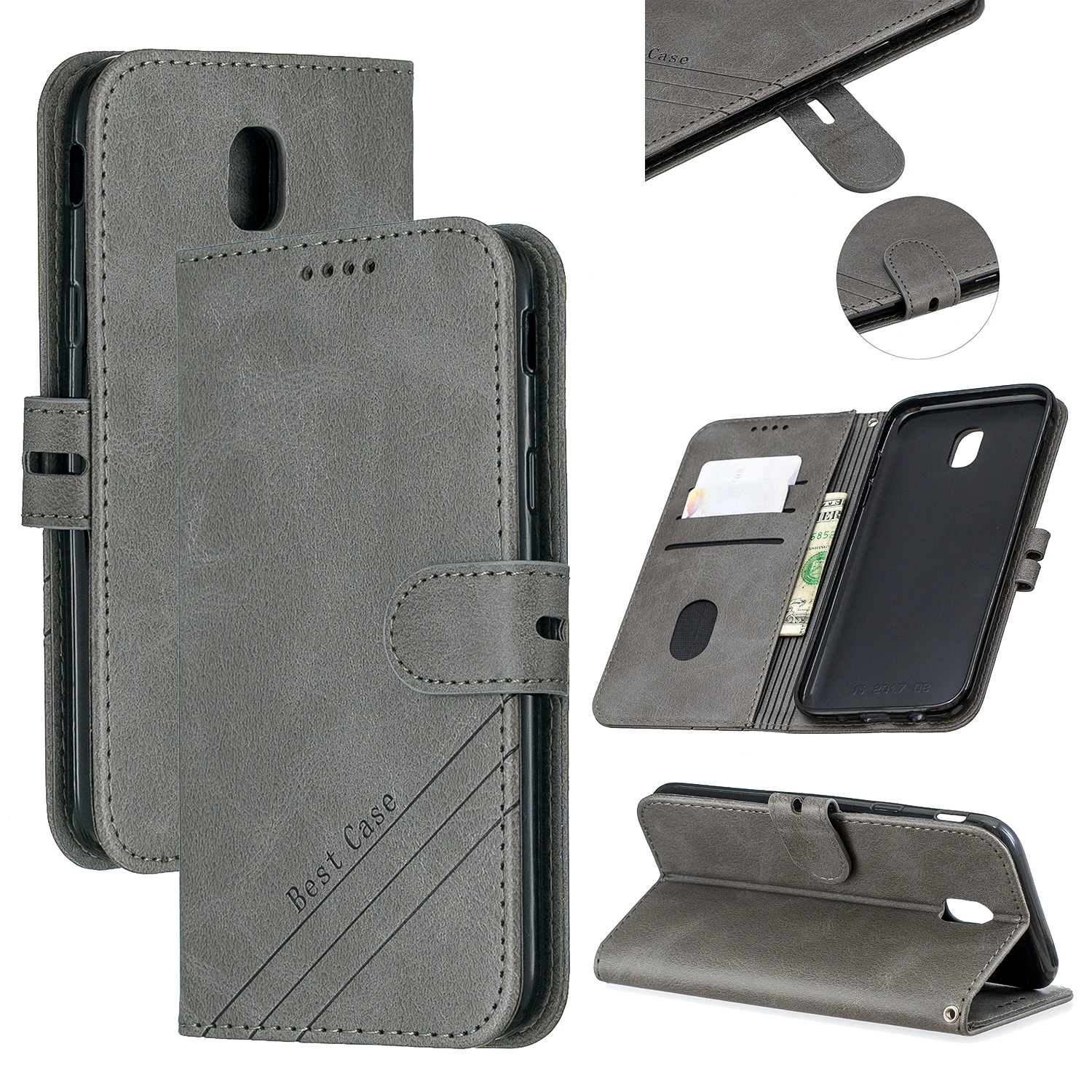 

Magnetic Flip Leather Case For Samsung J730 J530 J310 J7 J5 Pro J3 J6 Stand Wallet Phone Cover