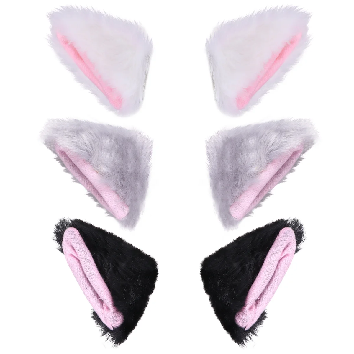 

6 шт., плюшевые заколки для волос в виде кошачьих ушей