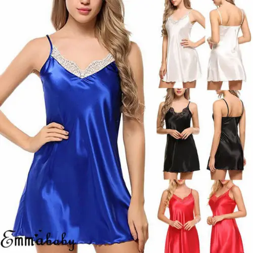 

Модное женское платье, сексуальная одежда для сна, сорочки, ночная рубашка, атласная шелковая ночная сорочка, кружевная ночная сорочка, плат...