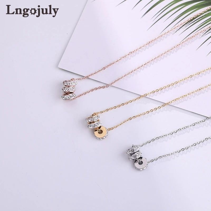 

Цепочка женская из титановой стали, роскошное ожерелье с кулоном из циркония, ювелирное изделие для свадьбы, годовщины, помолвки, аксессуар...