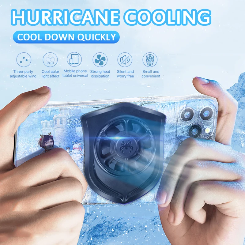 

Universal Mobile Phone USB Game Cooler System Cooling Fan Gamepad Holder Stand Radiator For Iphone Xiaomi Huawei Samsung Phone