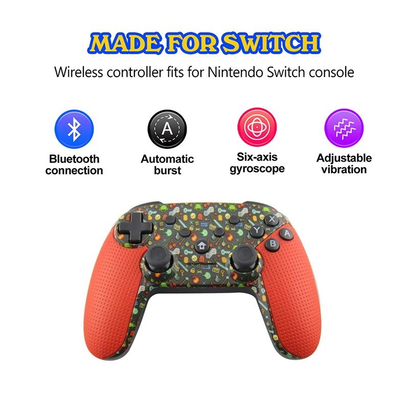 Беспроводной bluetooth-геймпад для Nintendo Switch Pro, контроллер, консоль, джойстик для PS3, ПК/Android/СТИМ, пульт ДУ для NS, игровой коврик