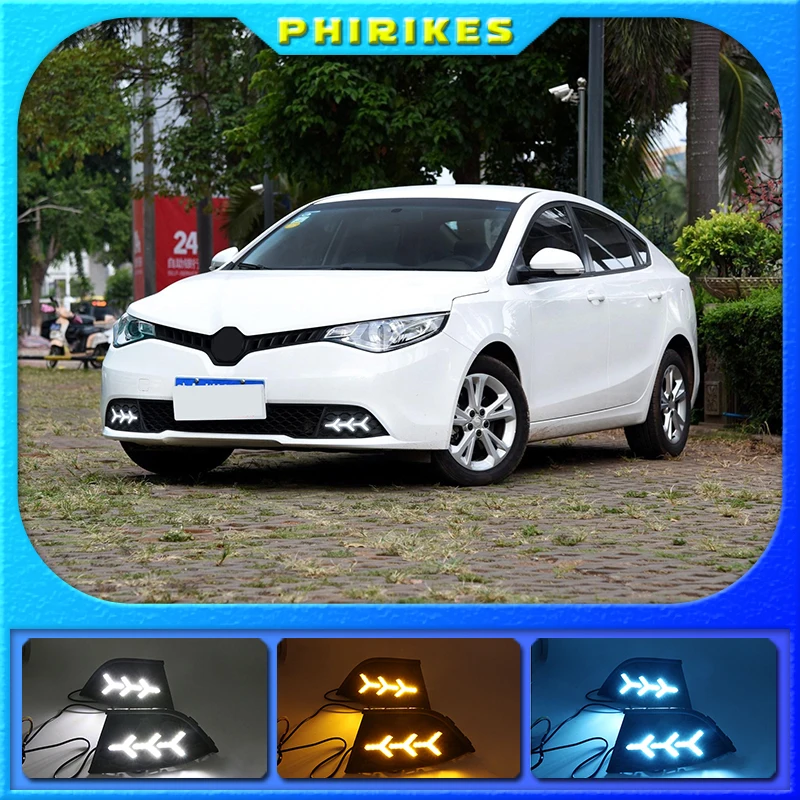 

LED DRL daytime running light For MG GT 2014-2018 with Dynamic moving yellow turn signal and blue night light